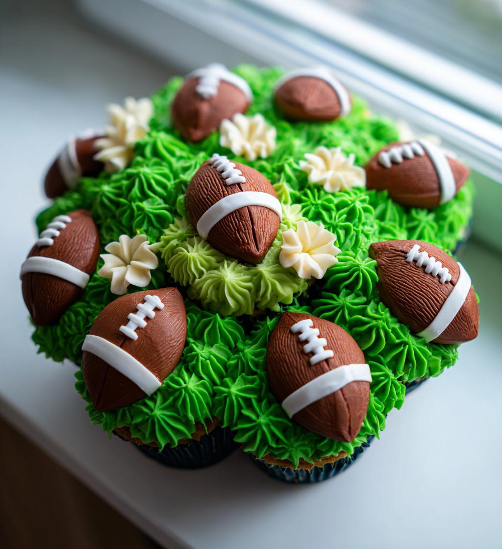 football cupcake pull apart cake