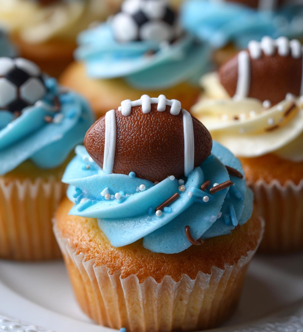 football cupcake toppers