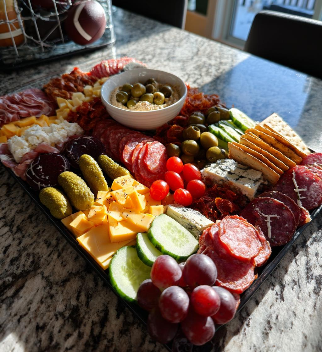 football field charcuterie board