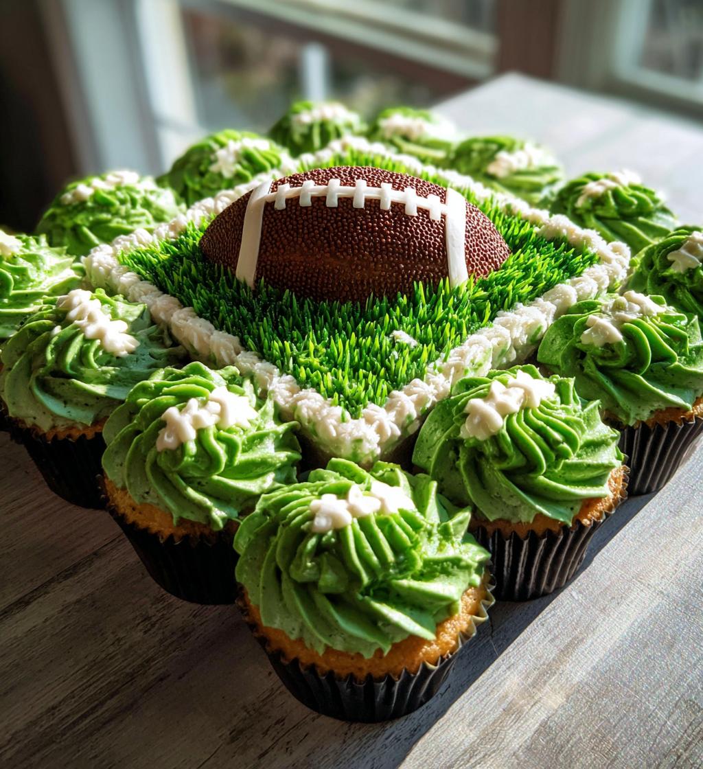 football field cupcake cake