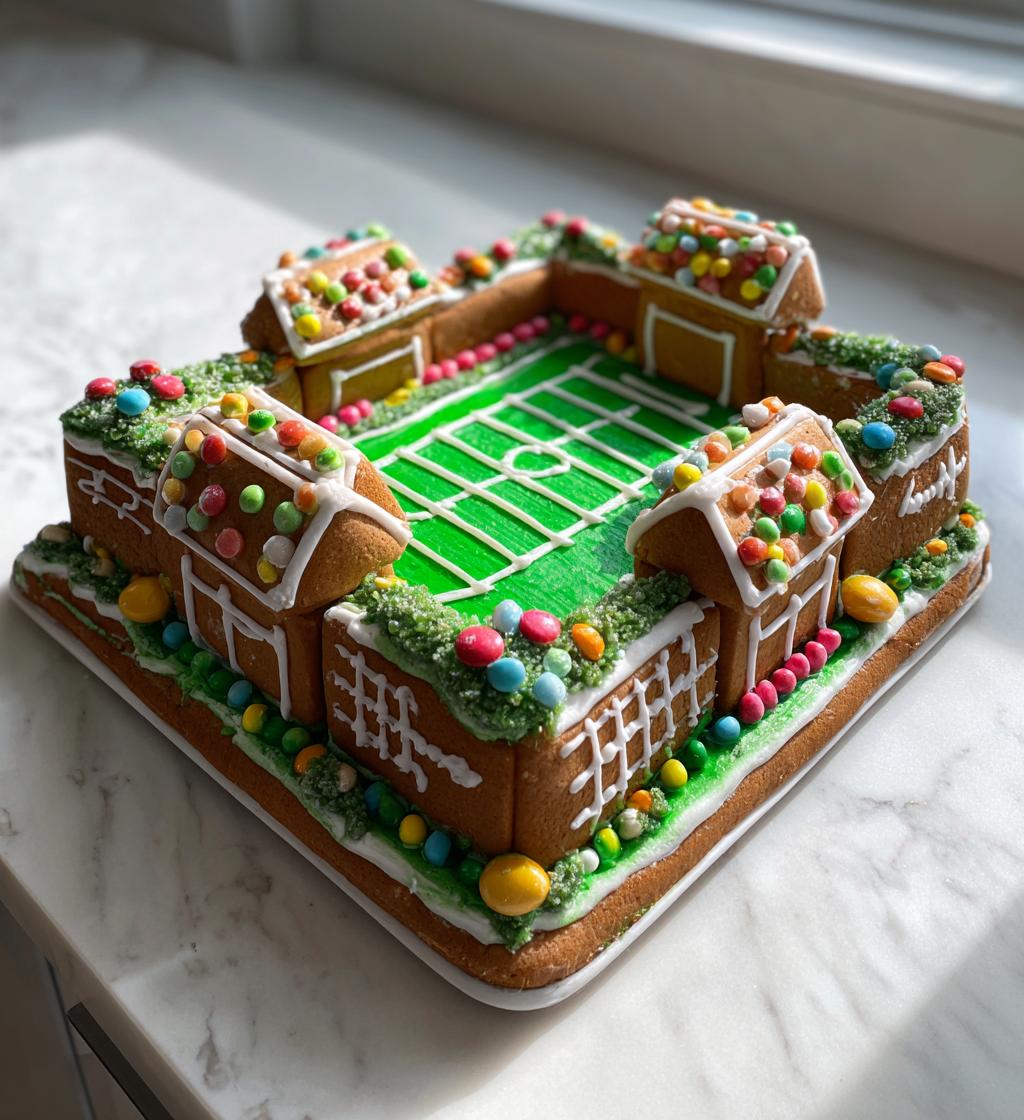 football gingerbread house