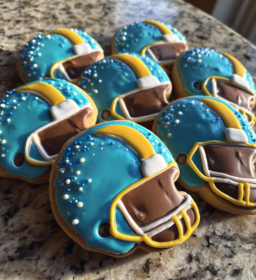 football helmet cookies decorated