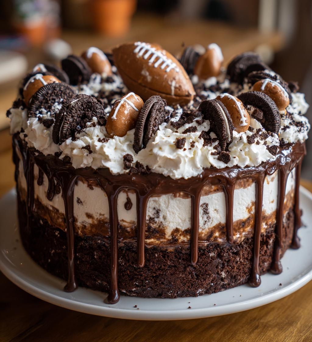 football ice cream cake