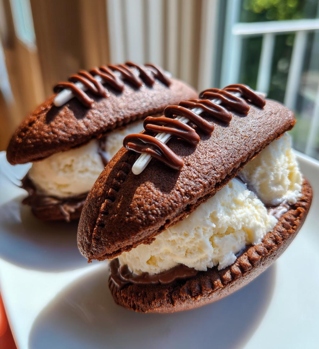 football ice cream sandwiches