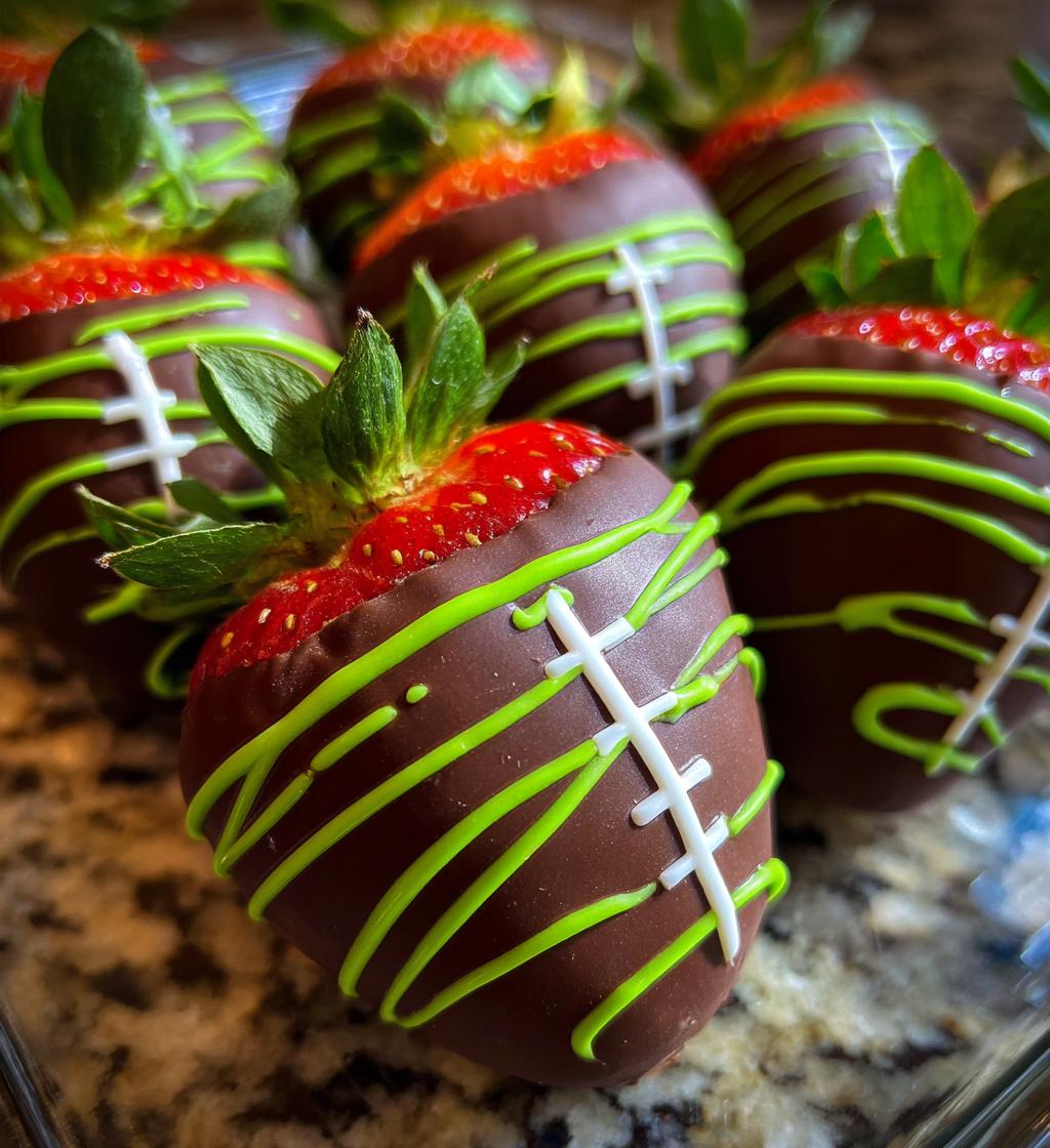 football themed chocolate covered strawberries