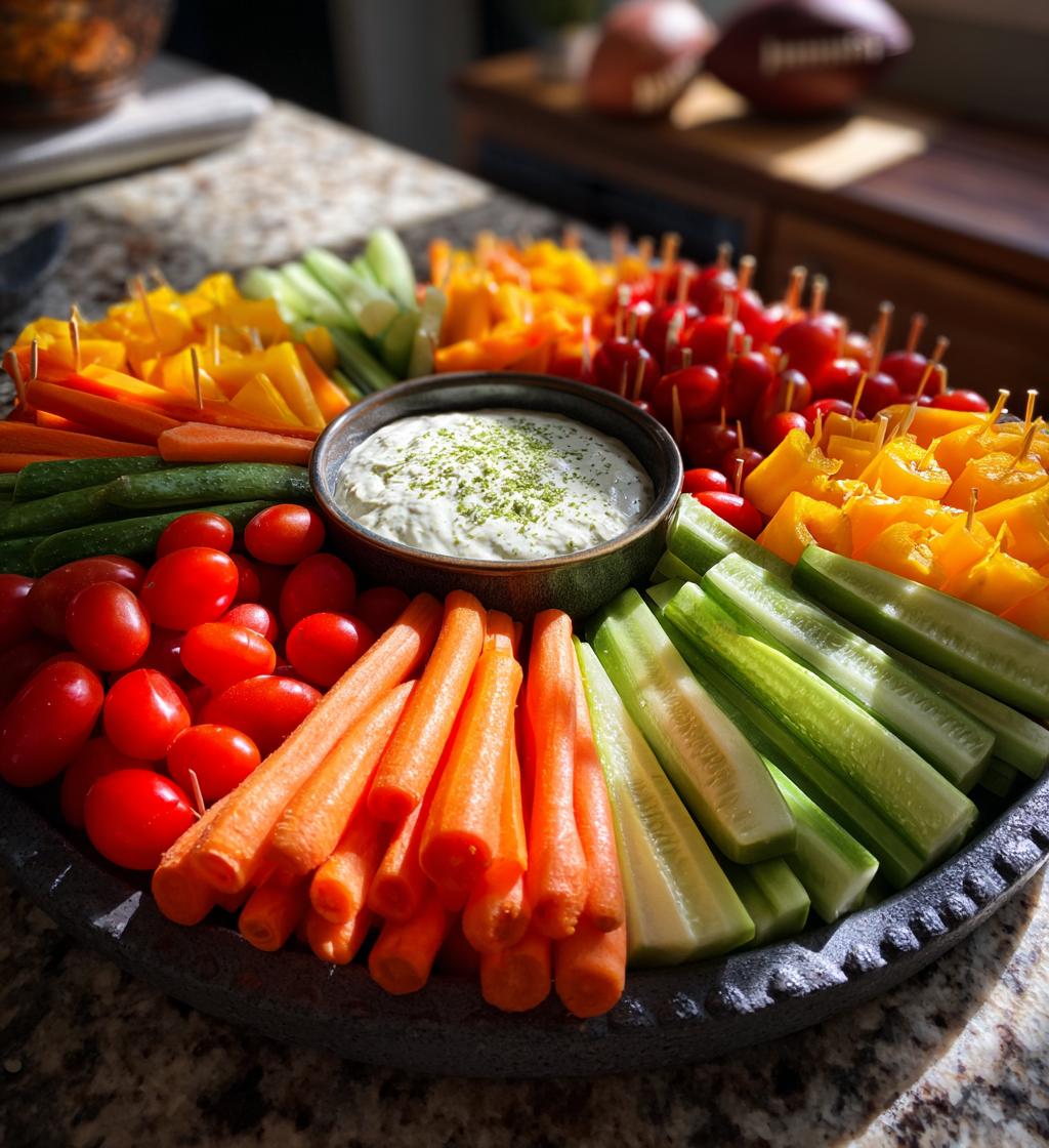 football veggie tray ideas
