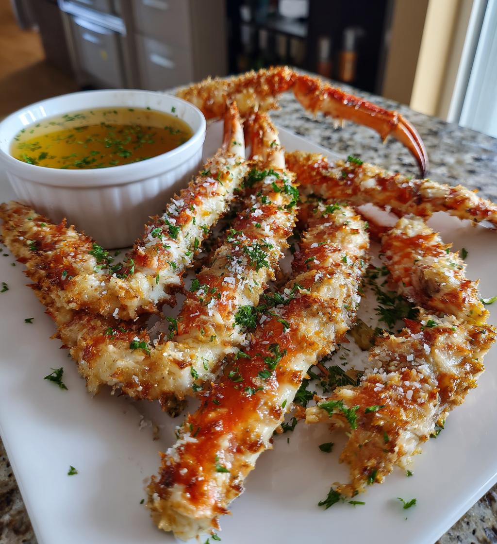 fried king crab legs with garlic butter