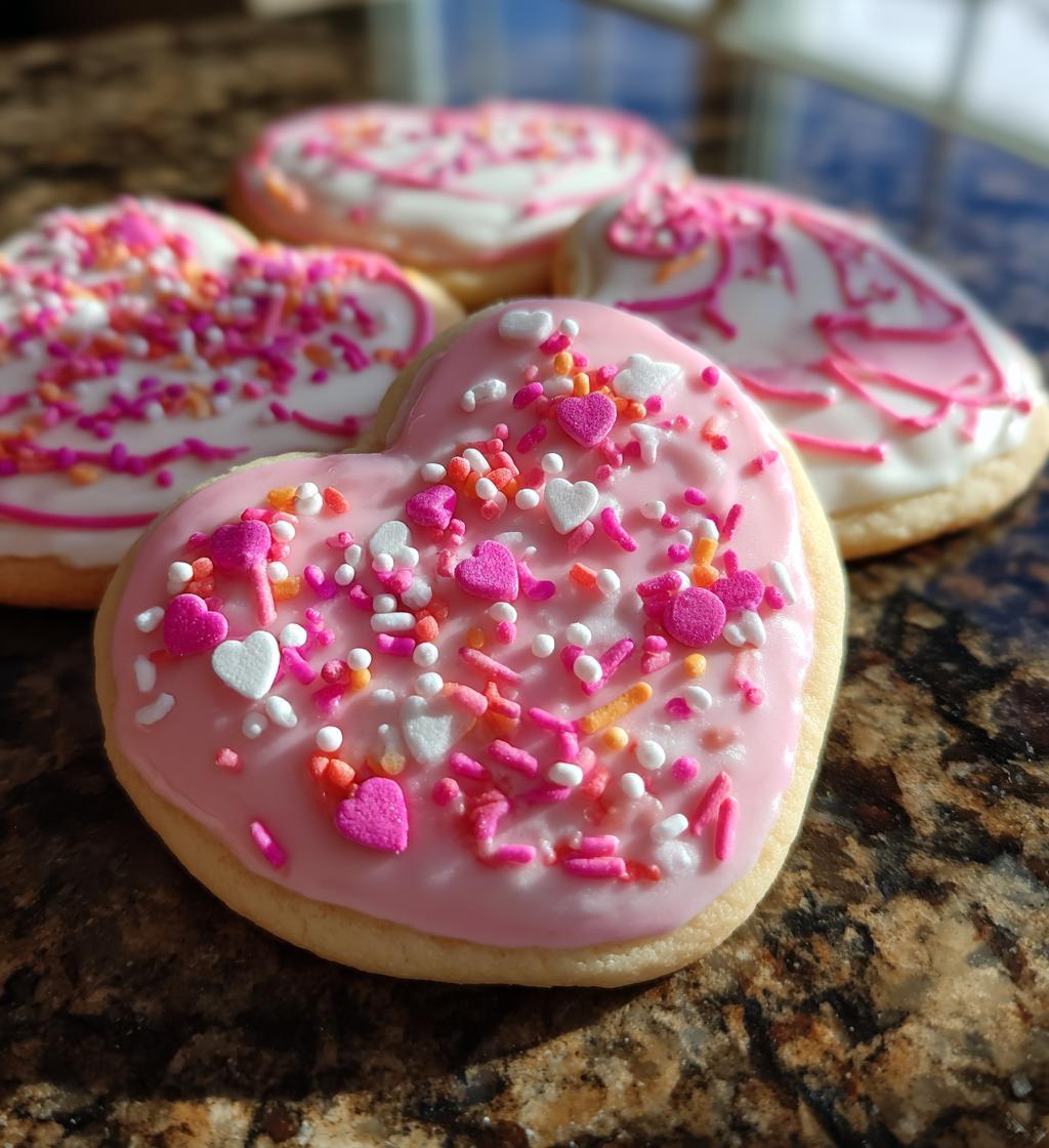 frosted valentine cookies