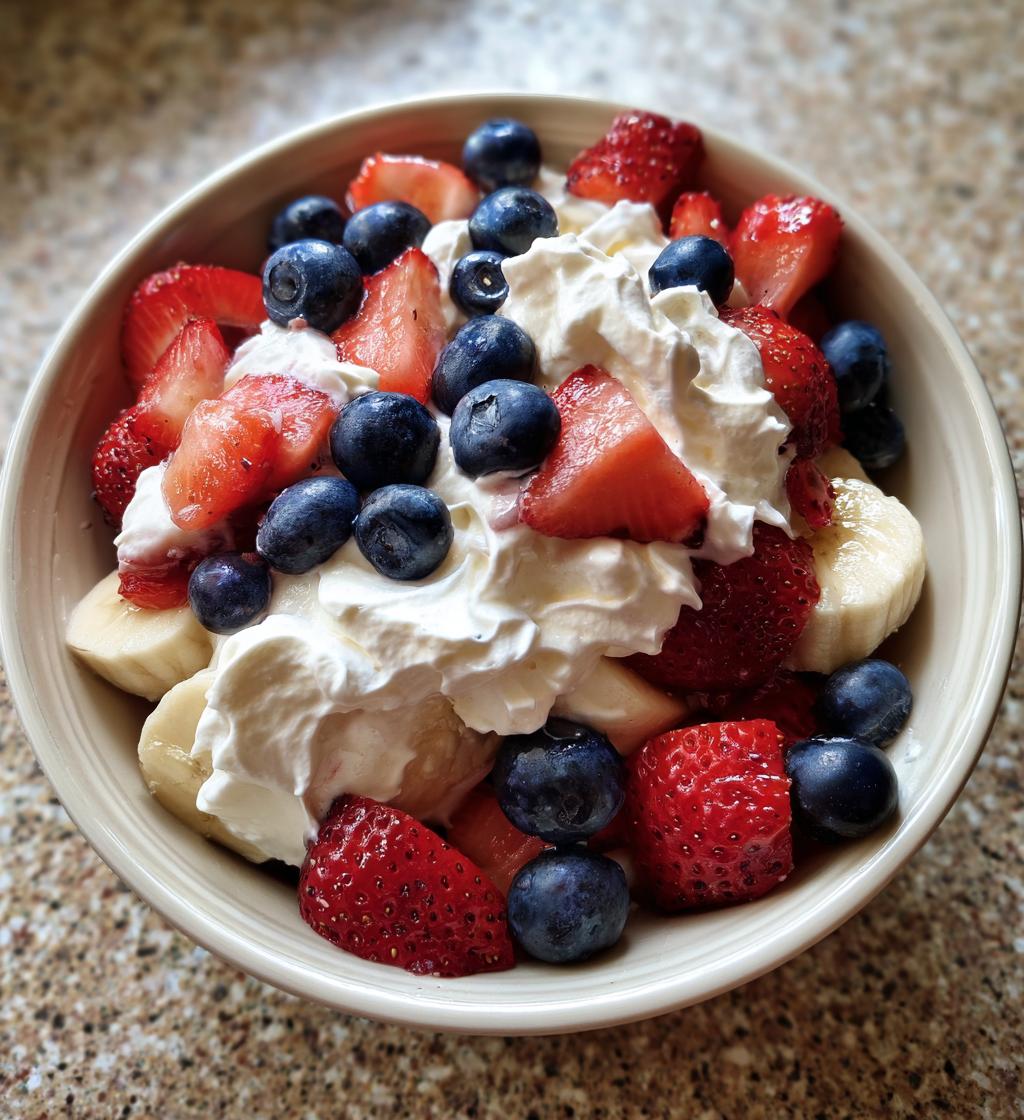 fruit salad with vanilla pudding and cool whip