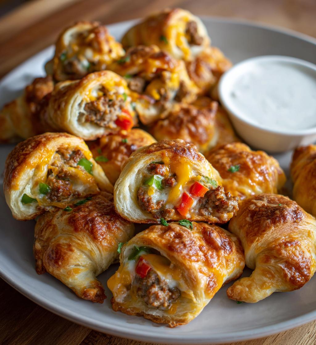 game day appetizers football crescent rolls