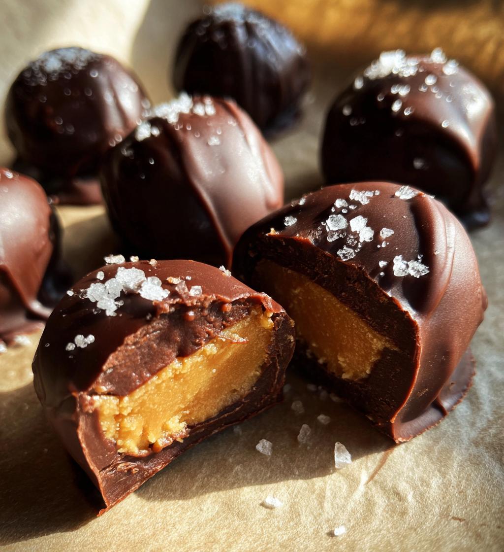 giant peanut butter dark chocolate sea salt buckeyes