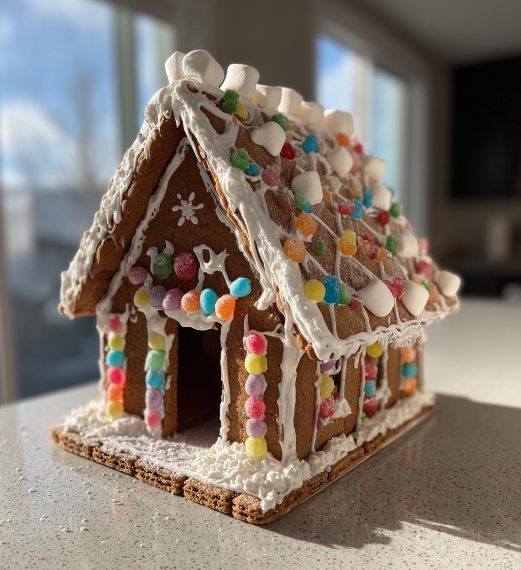 gingerbread house with graham crackers