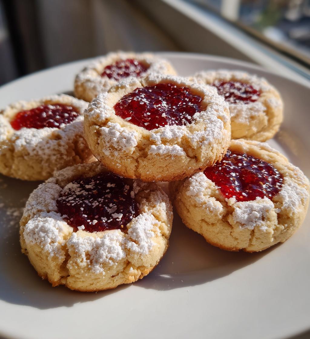 grinch thumbprint raspberry cookies