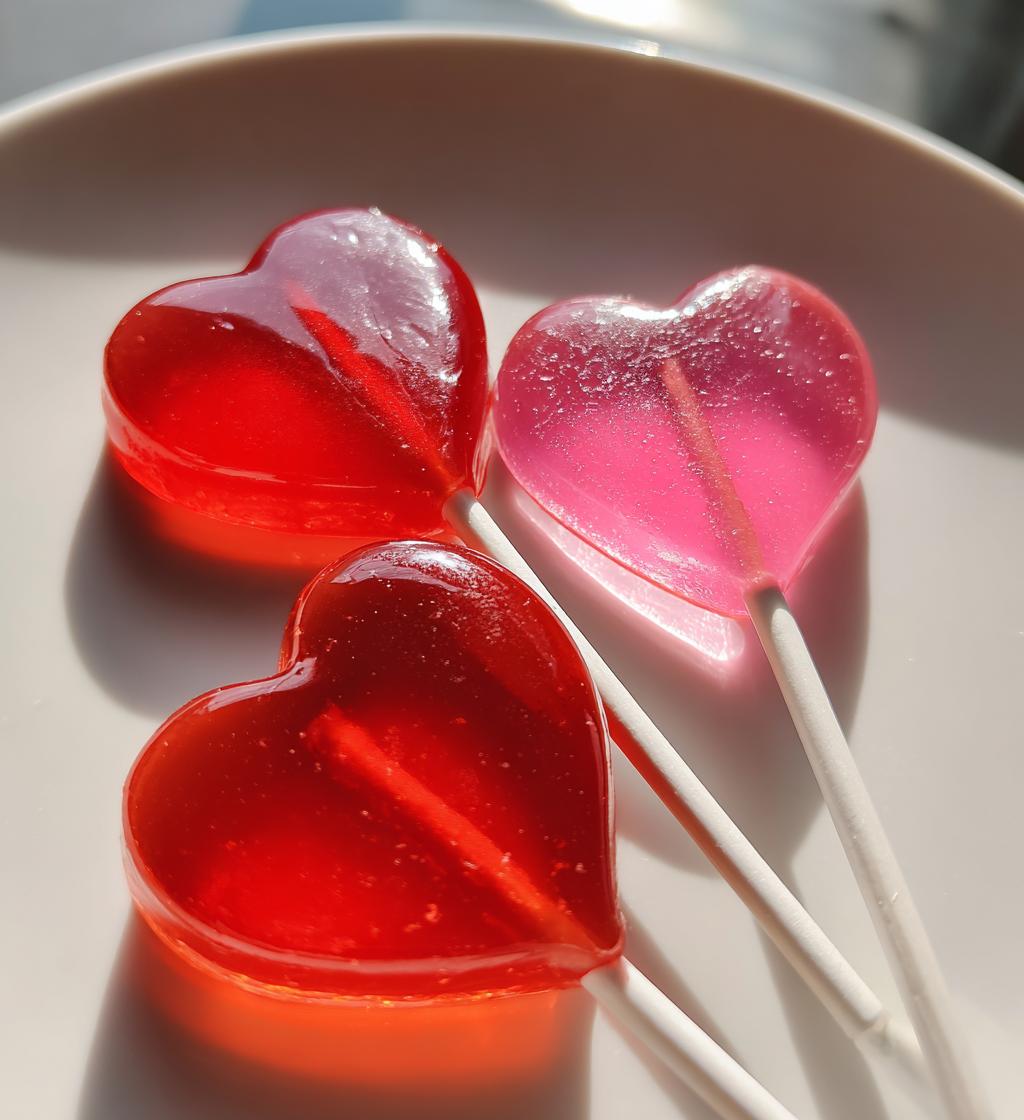 handmade heart-shaped valentine lollipop