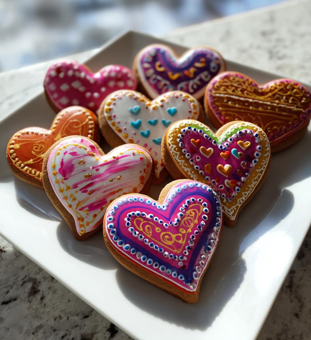 heart royal icing cookies