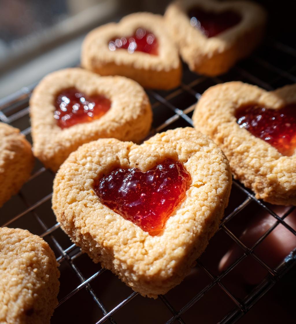 heart shaped thumbprint cookies