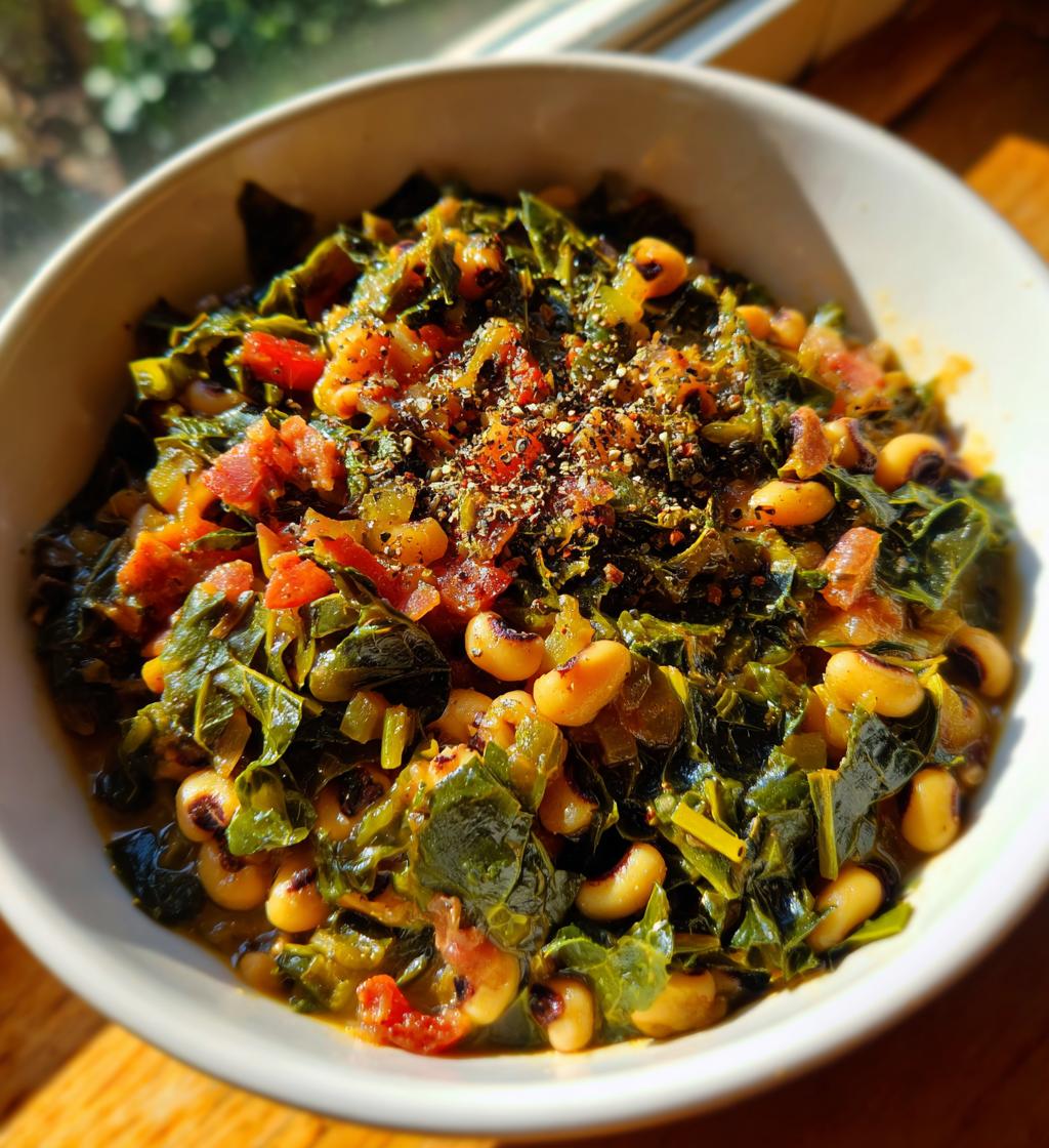 hottie black-eyed peas and greens