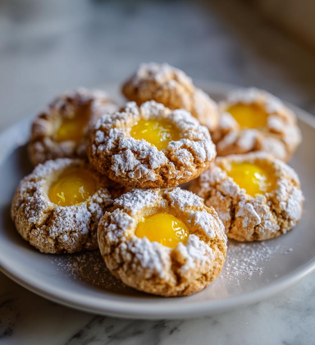 lemon crinkle thumbprint cookies