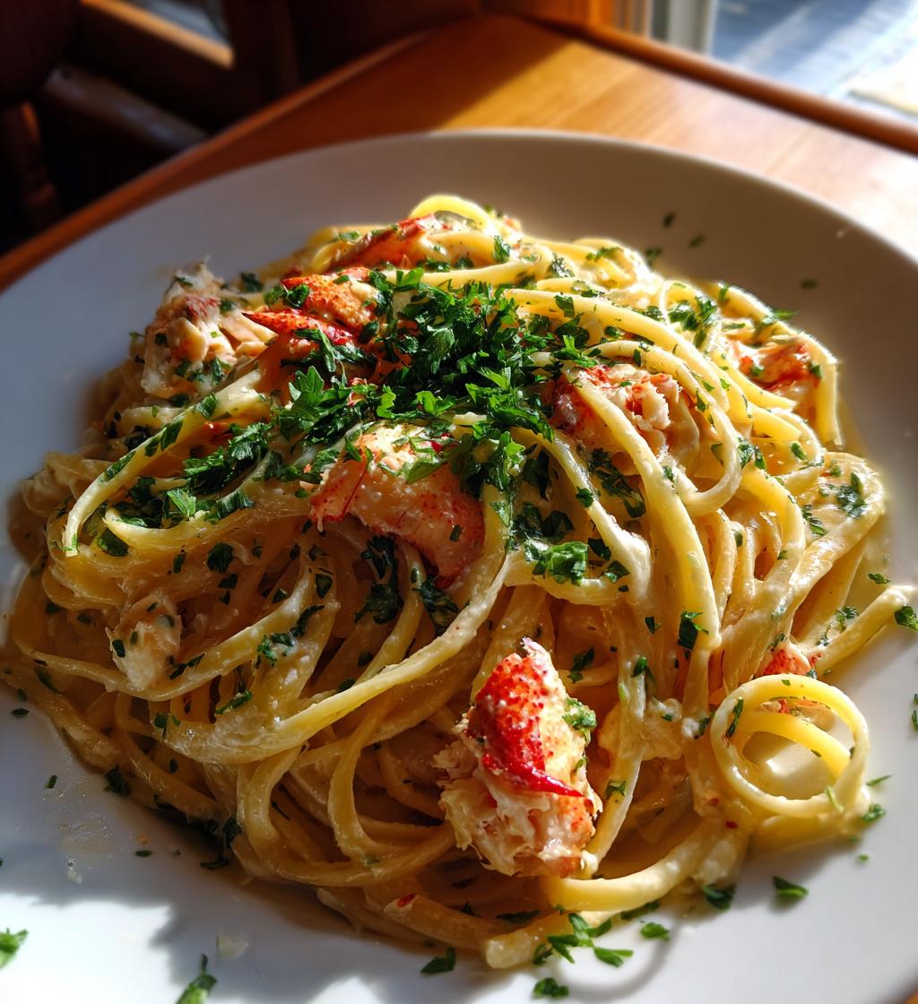 lobster pasta plating