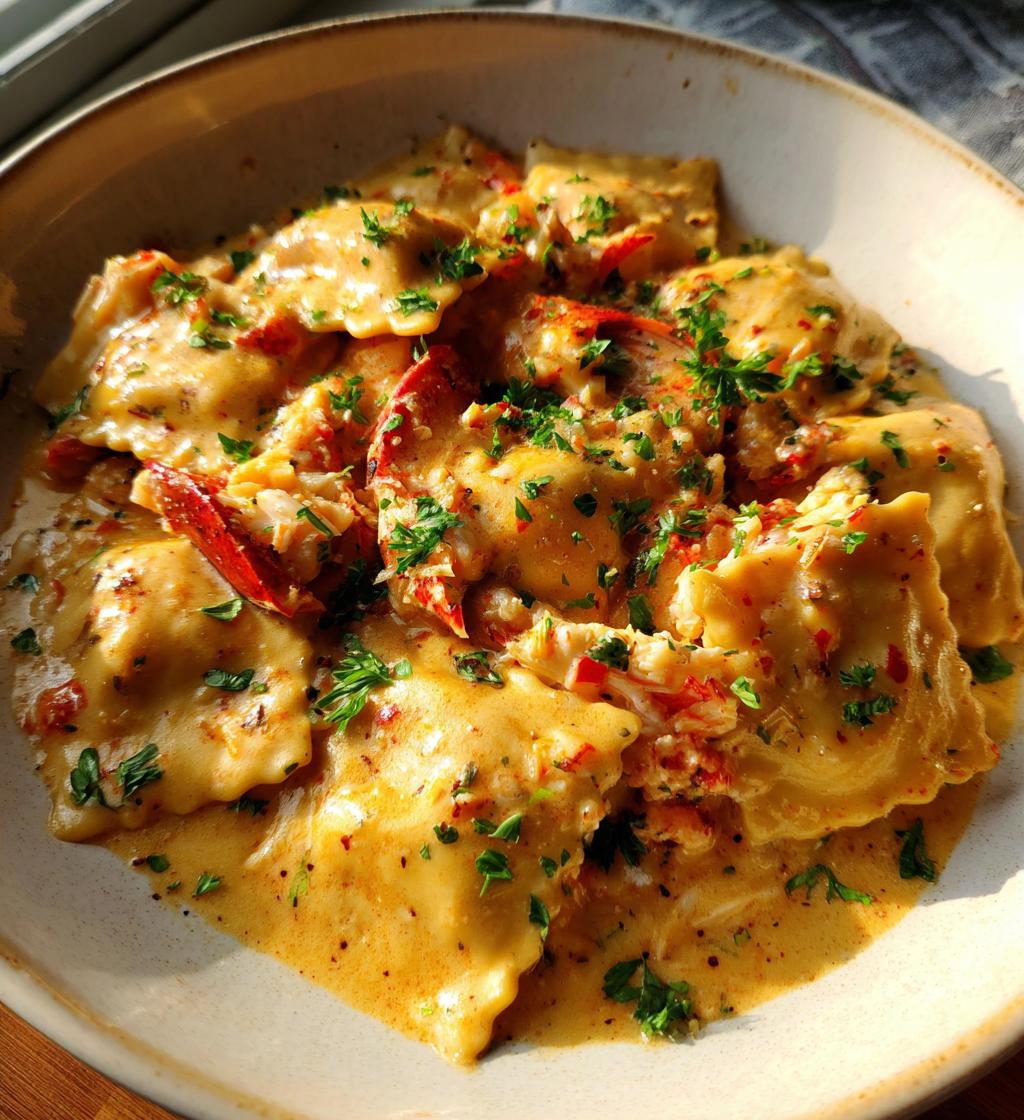 lobster ravioli alfredo