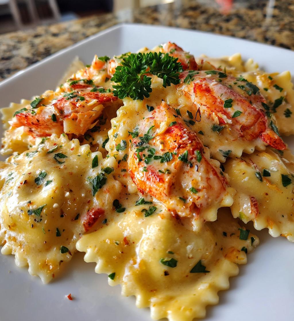 lobster ravioli with lemon butter cream sauce