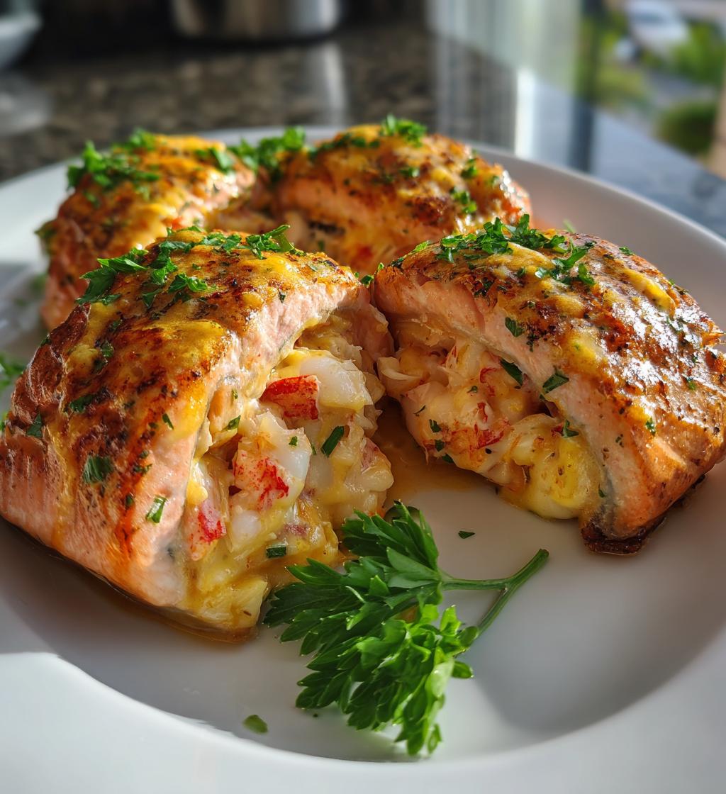 lobster stuffed salmon