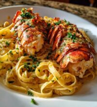lobster tail with pasta