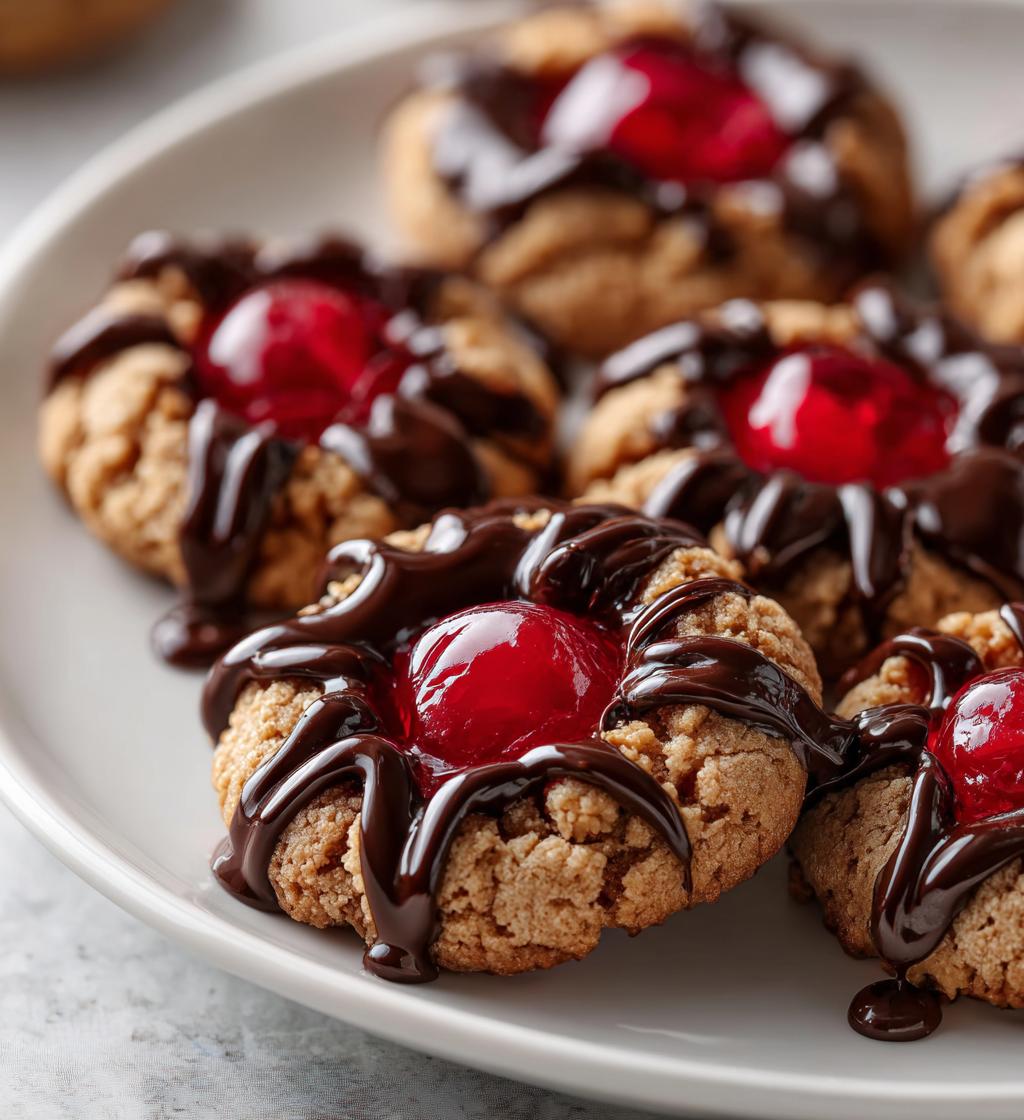 maraschino cherry thumbprint cookies