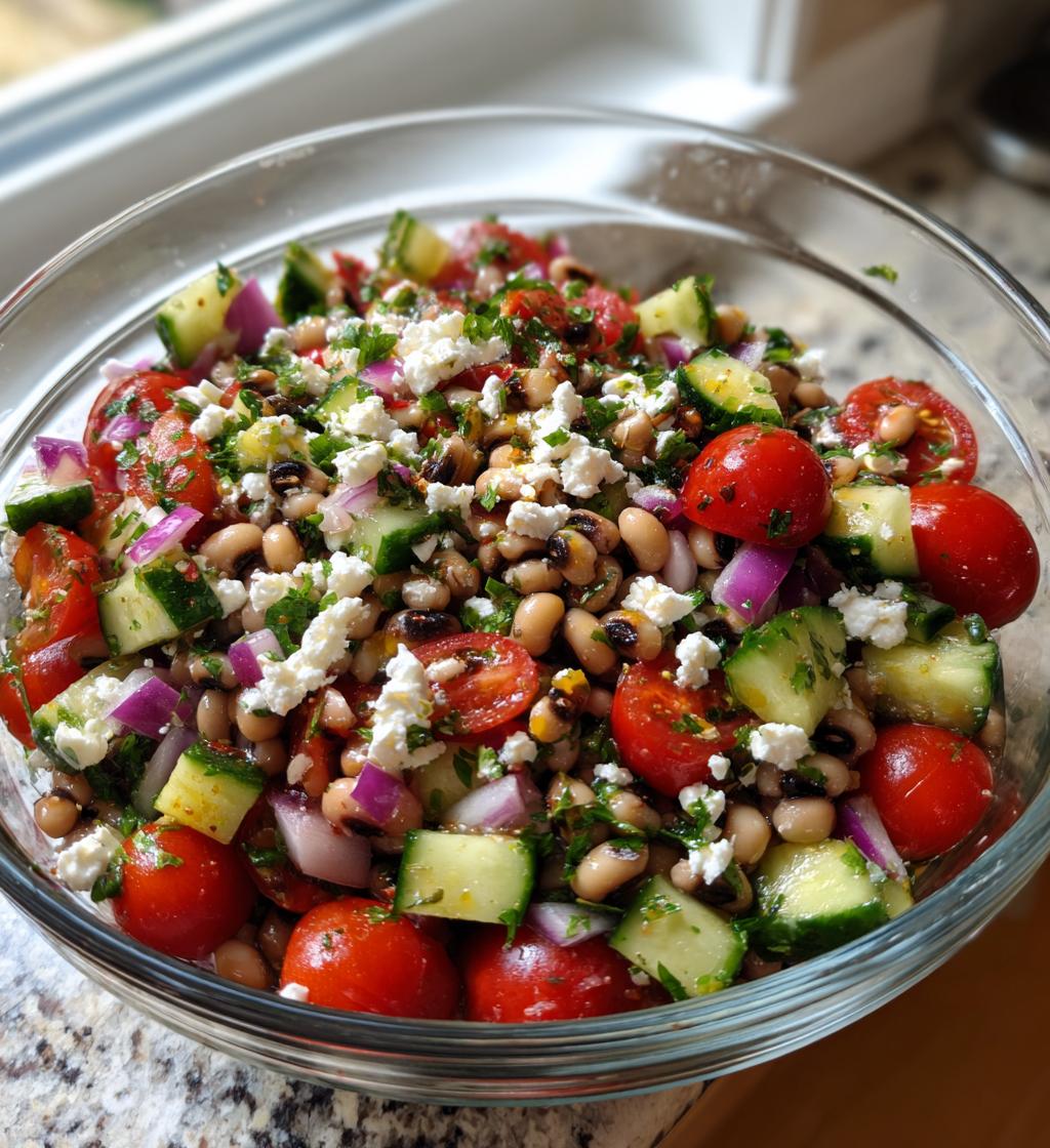 mediterranean black eyed pea salad
