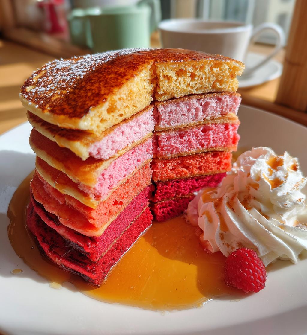 ombre valentine pancakes