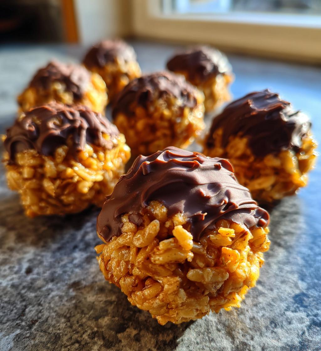 peanut butter balls with rice krispies