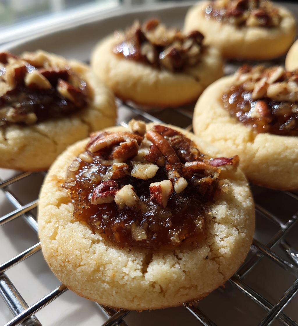 pecan pie thumbprint cookies
