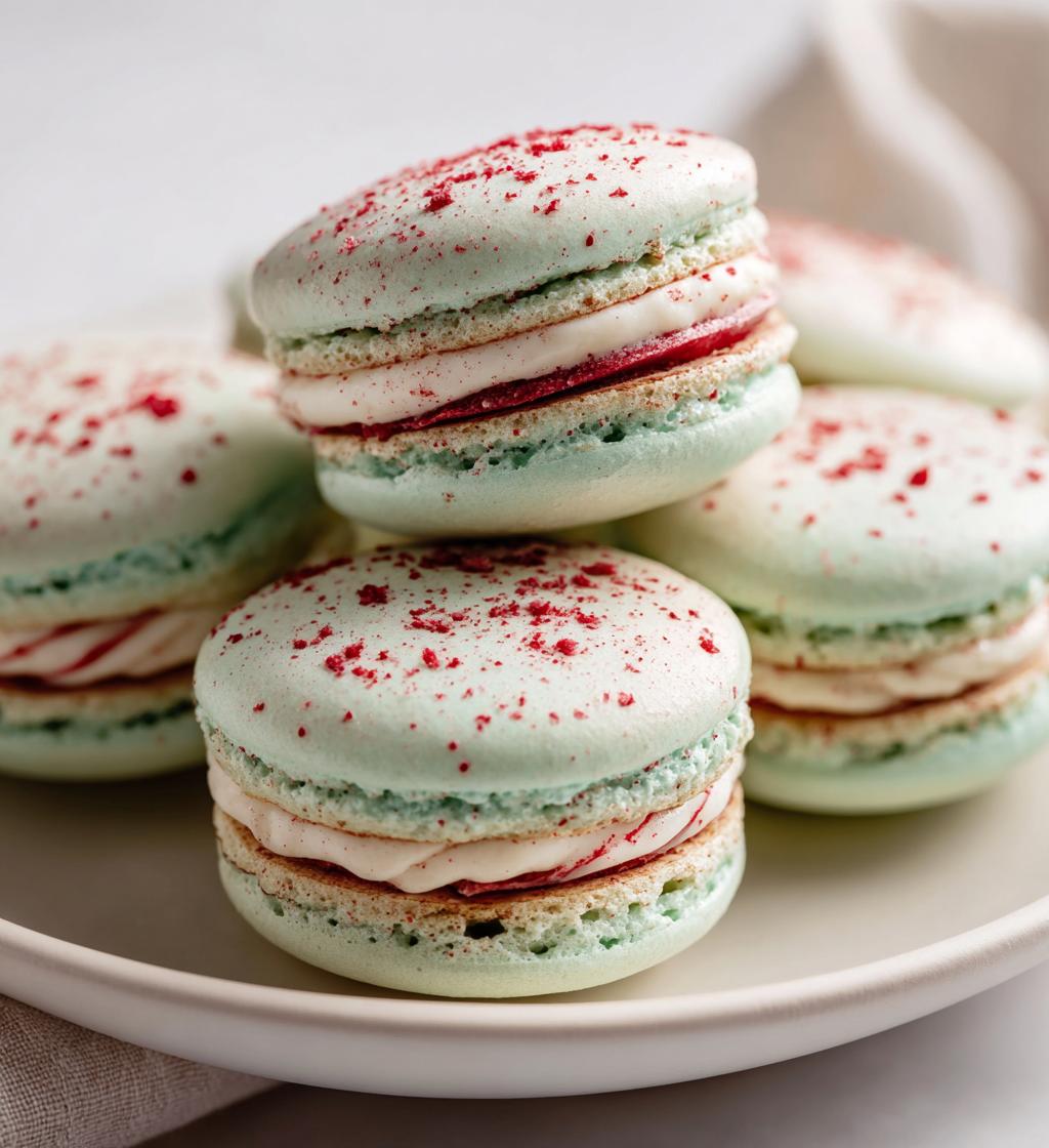 peppermint macarons