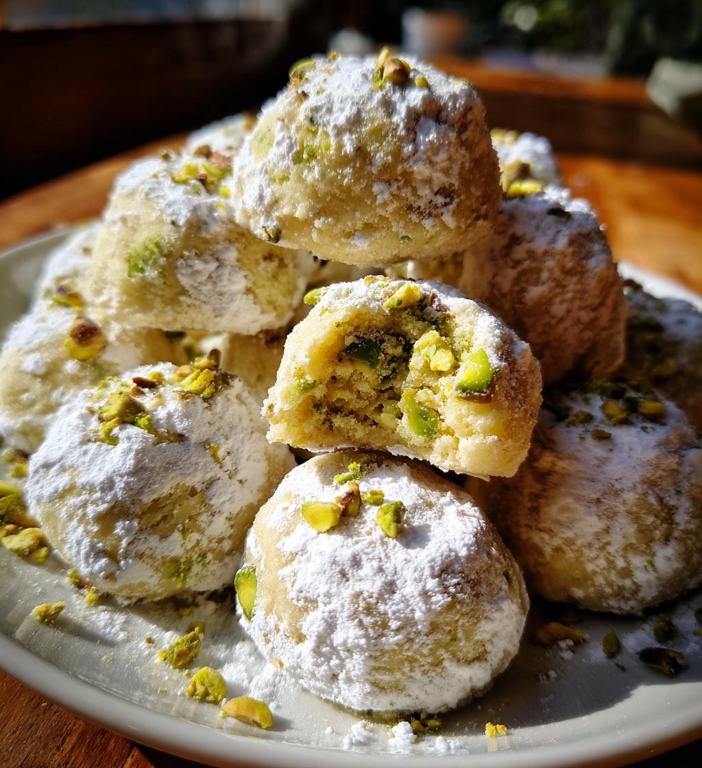 pistachio snowball cookies
