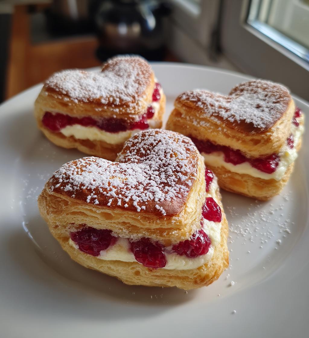 puff pastry valentine dessert