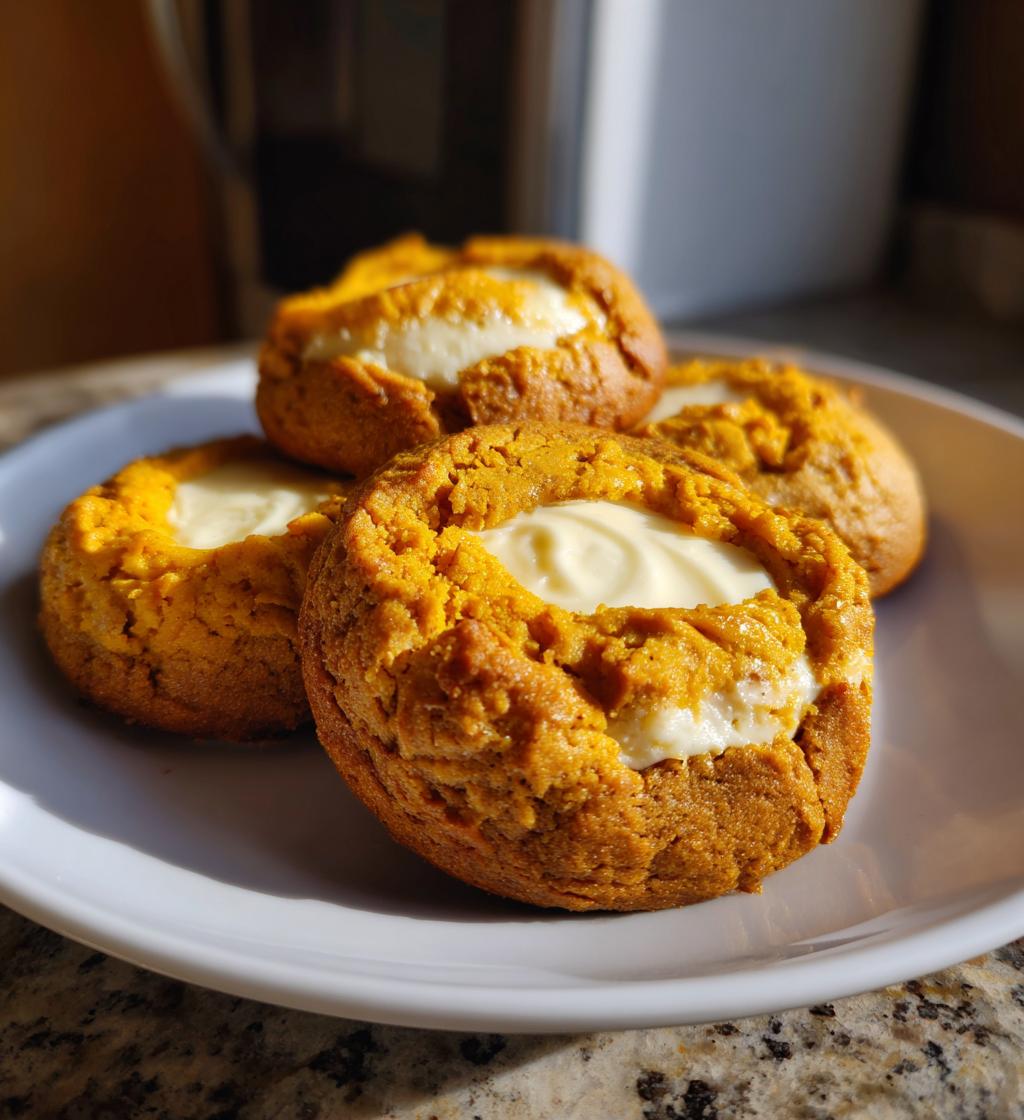 pumpkin cheesecake thumbprint cookies