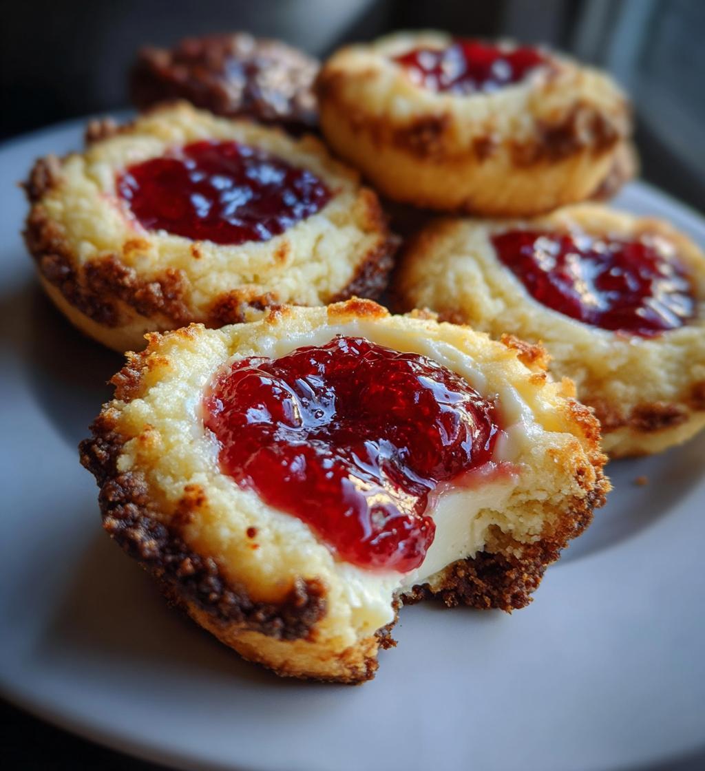 raspberry cheesecake thumbprint cookies
