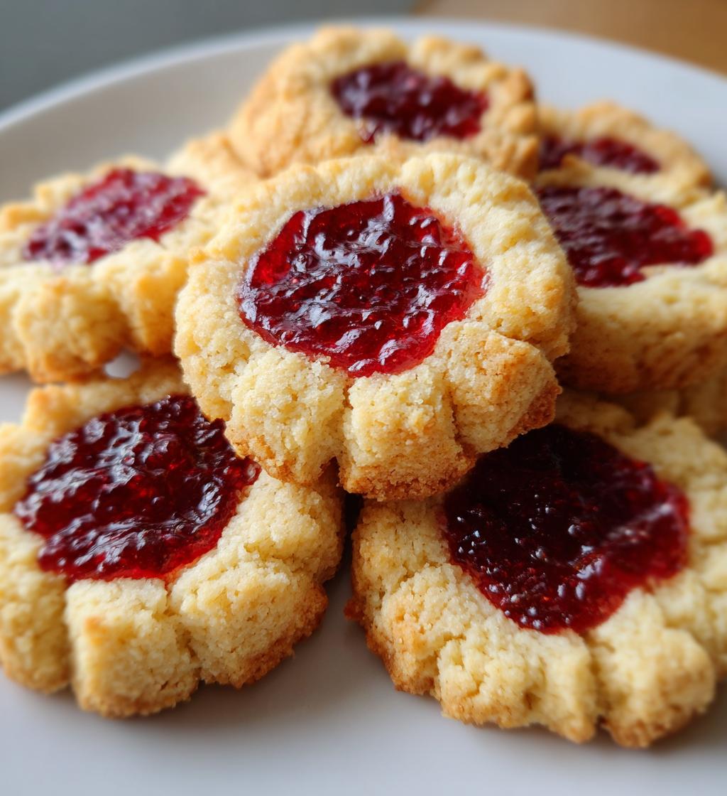 raspberry shortbread thumbprint cookies