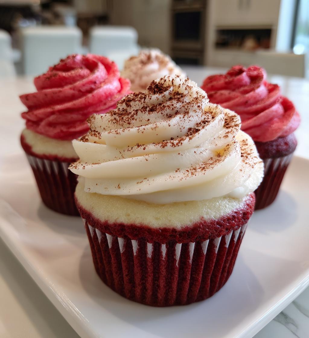 red and white valentine cupcakes