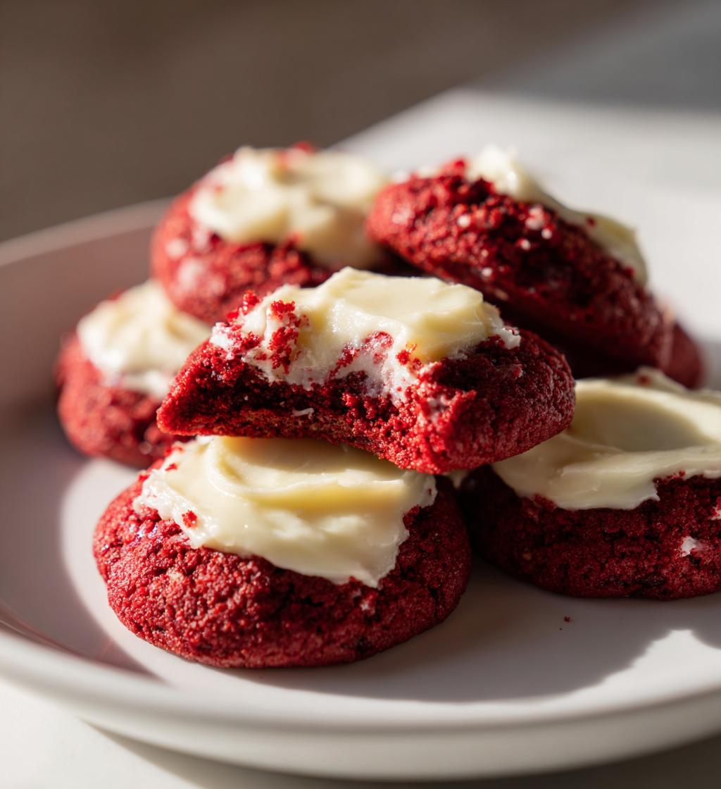 red velvet thumbprint cookies