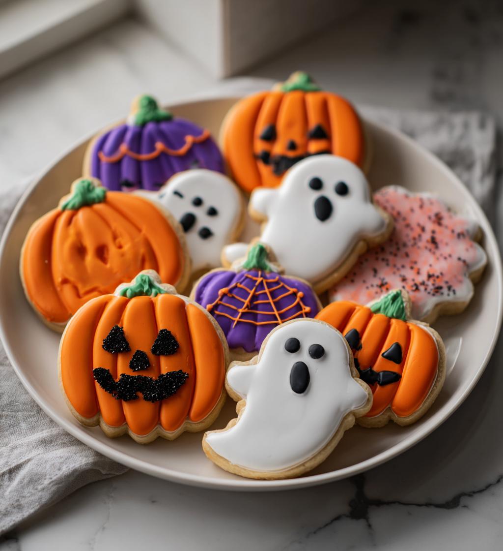 royal icing halloween cookies