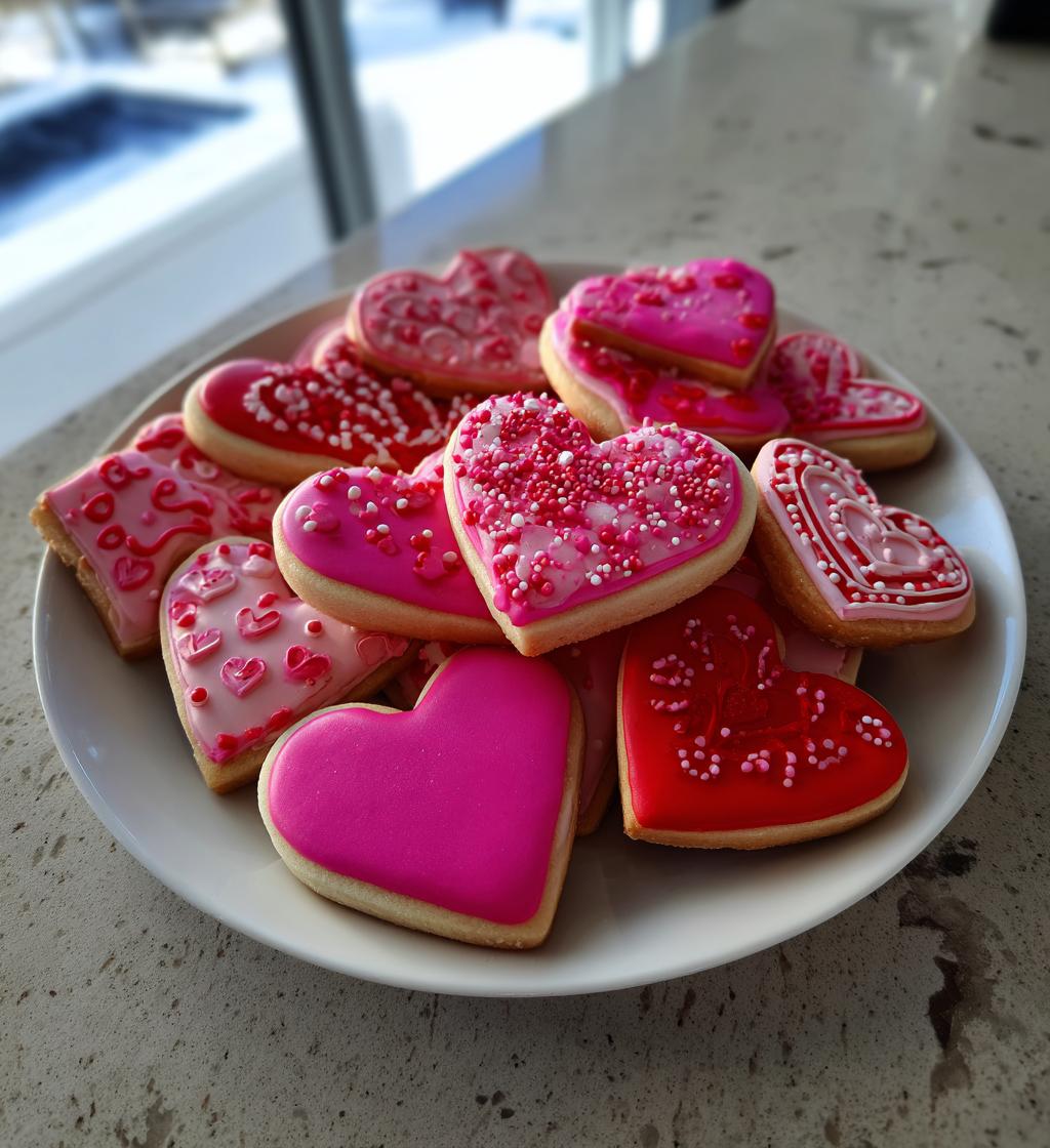 royal icing valentine cookies