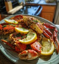 smoked crab legs in smoker