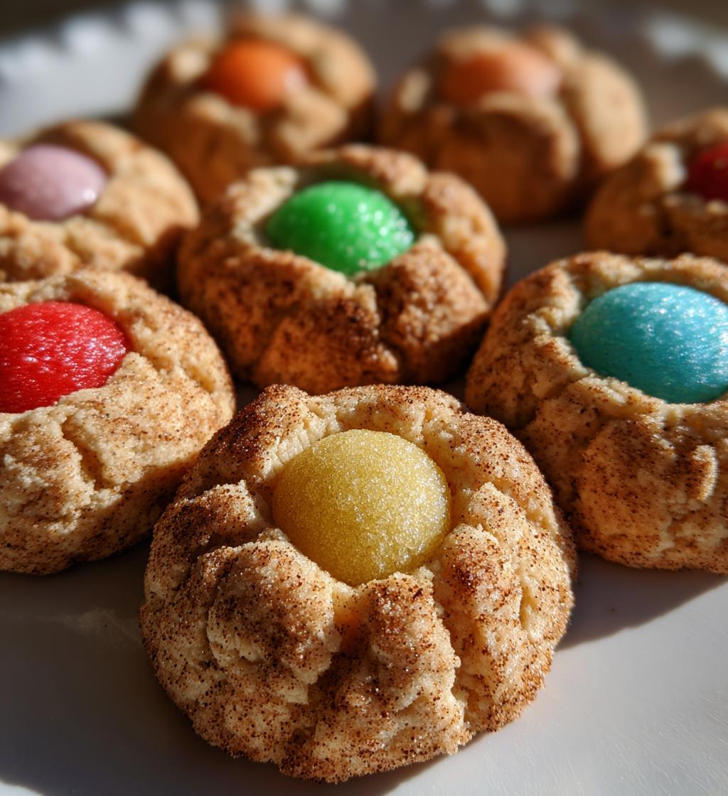 snickerdoodle thumbprint cookies