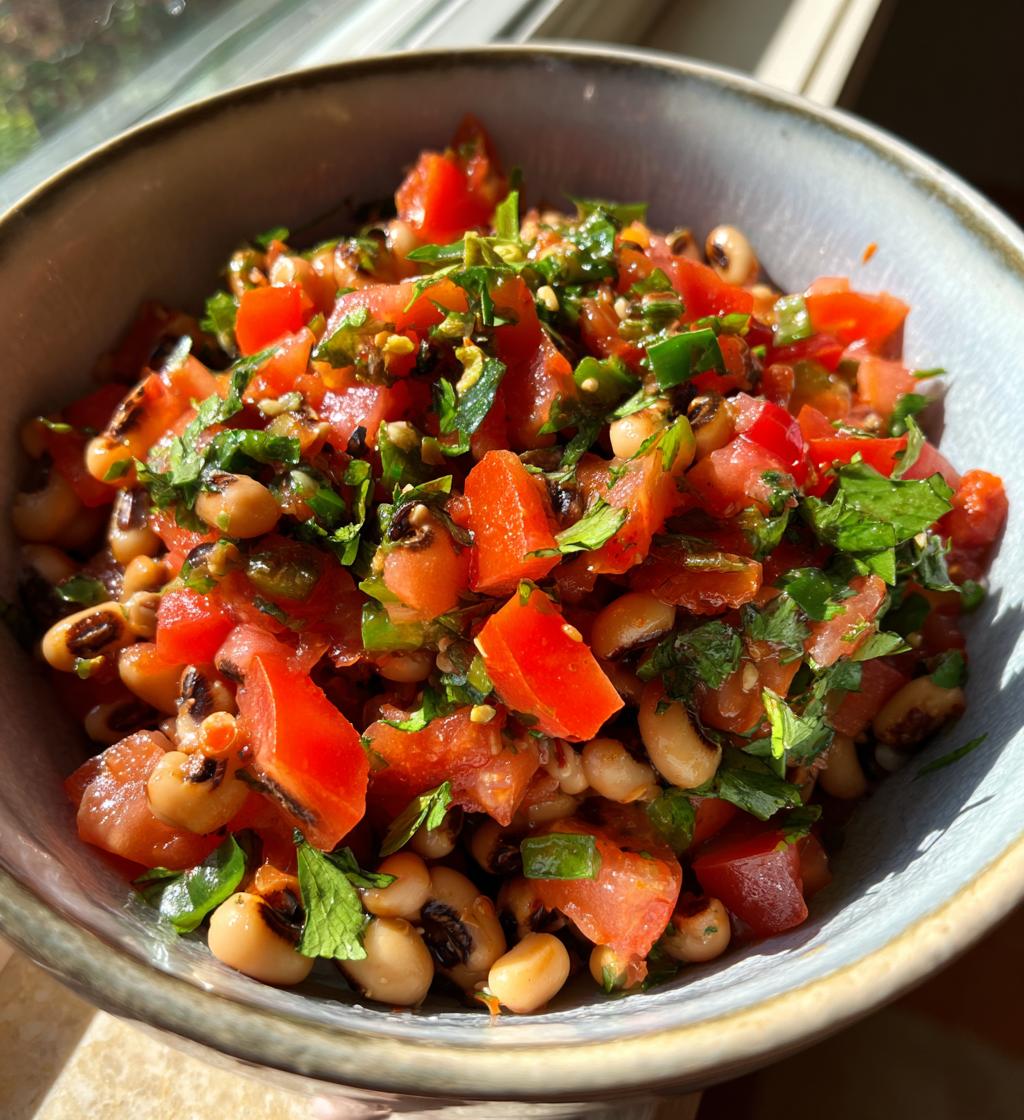 spicy black-eyed pea salsa