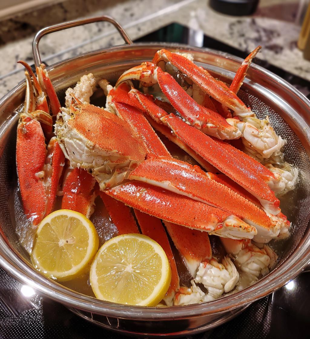 steam crab legs in pot