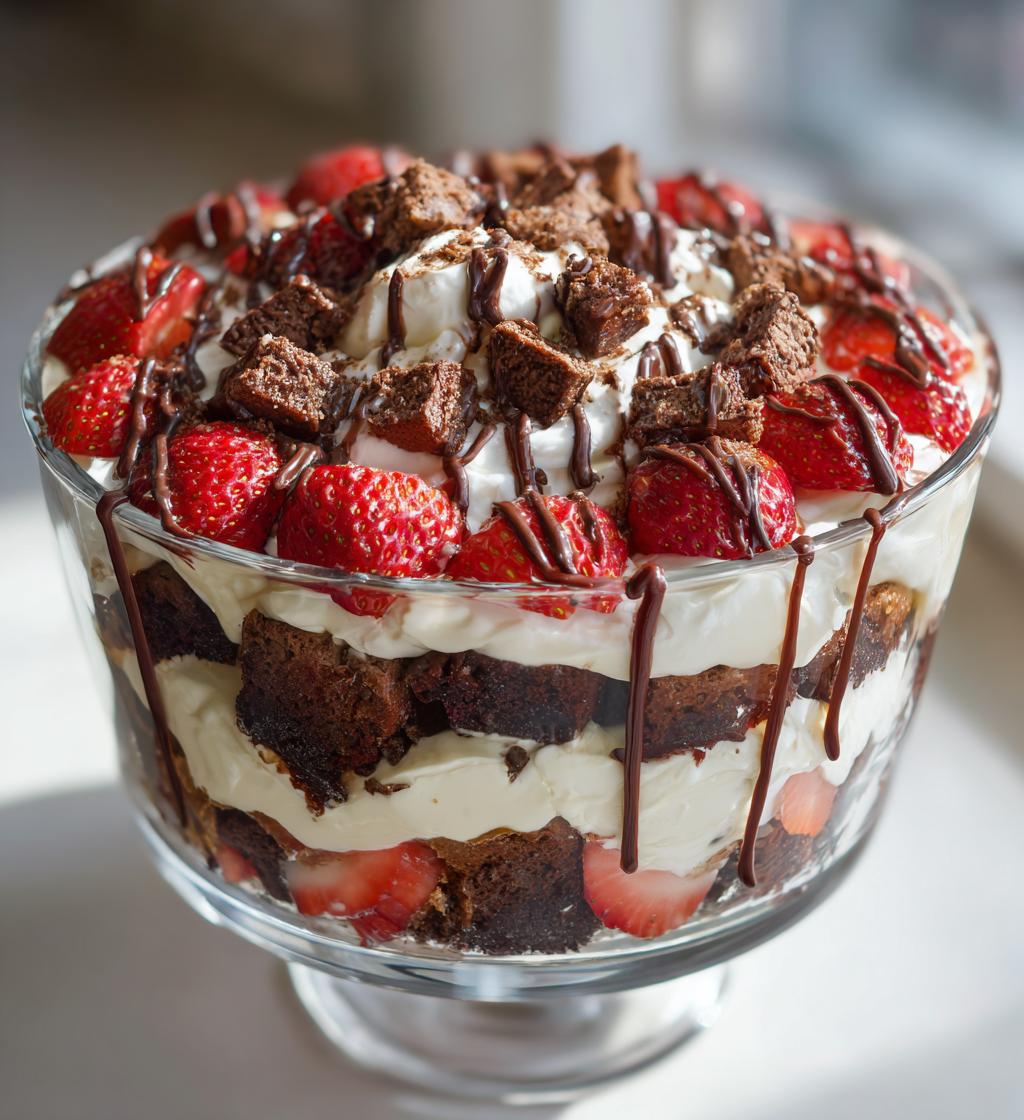 strawberry cheesecake brownie valentine trifle
