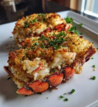 stuff lobster tail with crab meat
