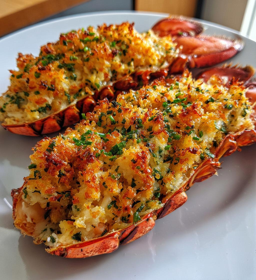 stuffed lobster tails with crab meat