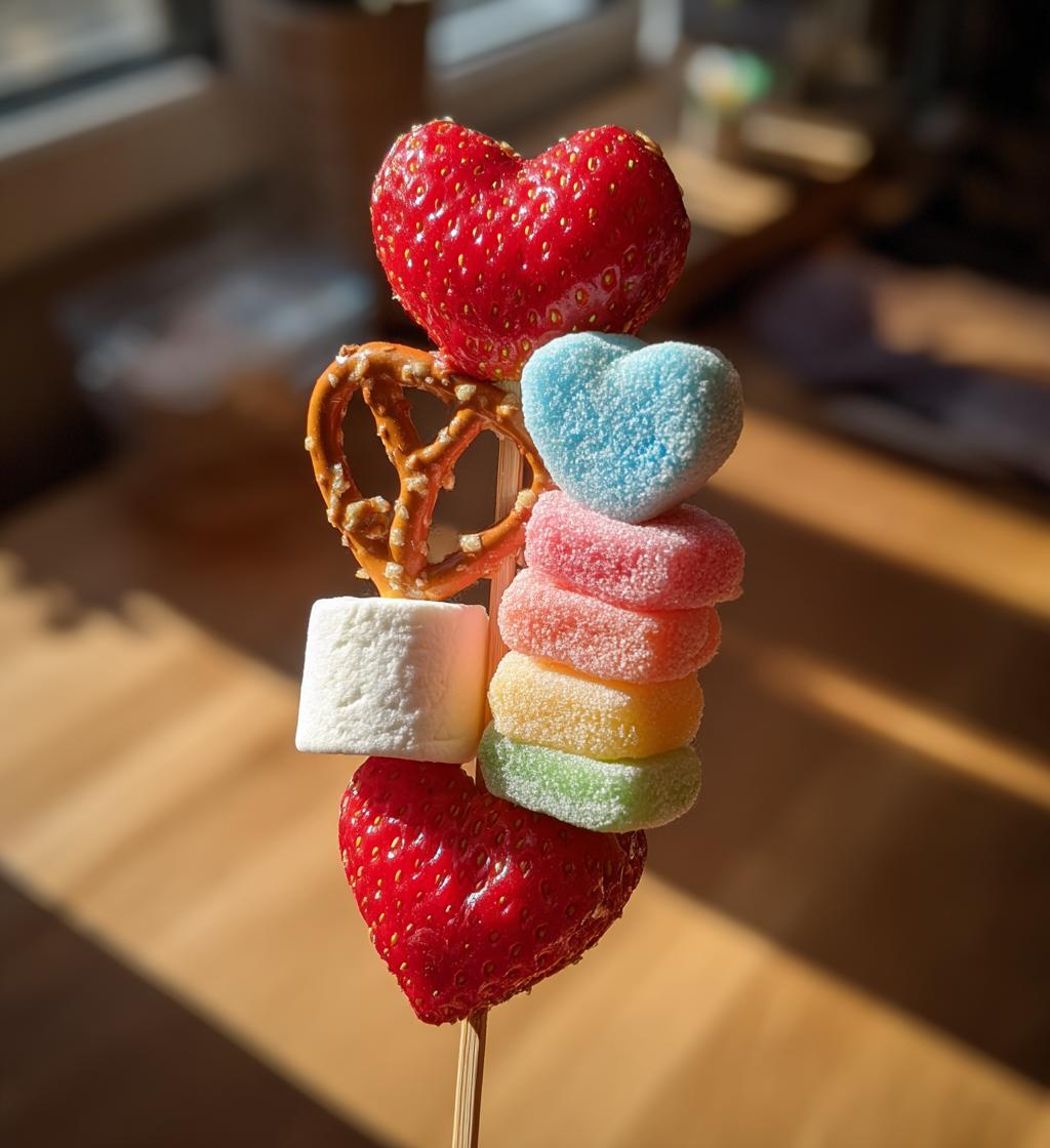 valentine candy skewers